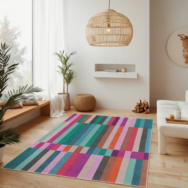 Tirkīzzils mazgājams paklājs 160x230 cm Acid Rain – Mila Home-image-2