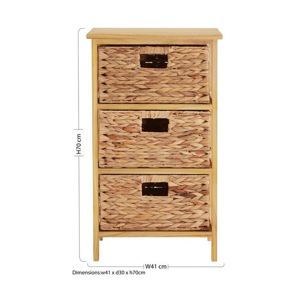 Dabīga toņa paulonijas masīvkoka augsta kumode 41x70 cm – Premier Housewares-image-2