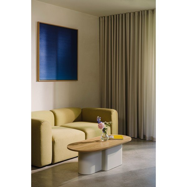 Bēšs žurnālgaldiņš ar ozolkoka imitācijas galda virsmu 50x115 cm Looi – noo.ma-image-3