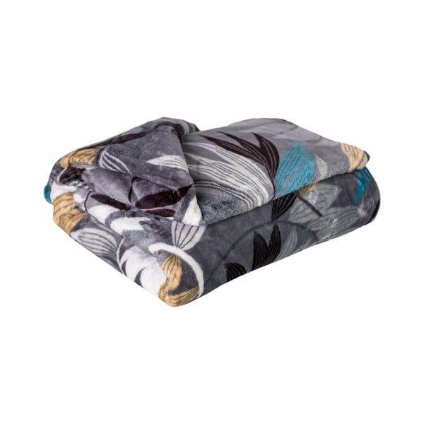 Pleds no mikroplīša 200x150 cm Silver Leafs – My House-image-1