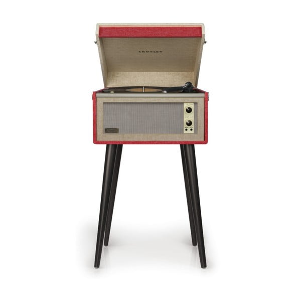 Sarkanais Crosley Bermuda kāju Vinilplašu atskaņotājs