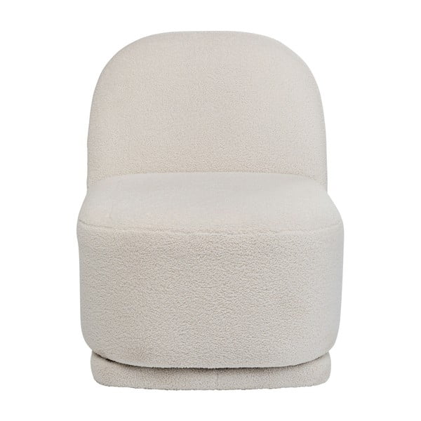Balts atpūtas krēsls no buklē auduma Ted – Kare Design
