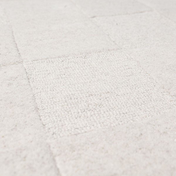 Ziloņkaula krāsas ar rokām darināts vilnas paklājs 200x290 cm Checkerboard – Flair Rugs-image-2