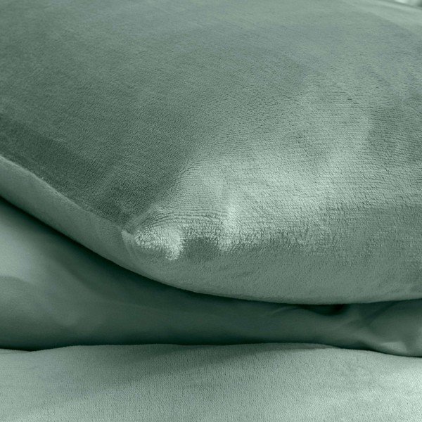 Zaļa divguļamā/īpaši gara trīsdaļīga gultas veļa no mikroflaneļa 240x220 cm Flanou – douceur d'intérieur-image-2