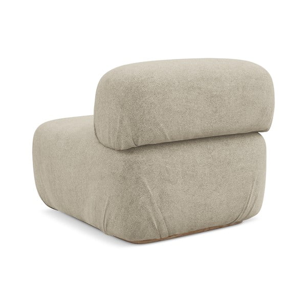 Bēša modulārā dīvāna daļa no buklē auduma Ailani – Makamii-image-3