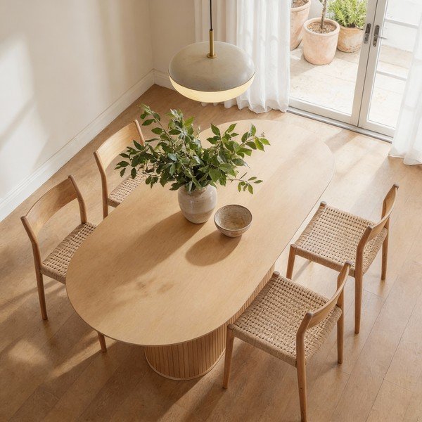 Ēdamgalds ar ozolkoka imitācijas galda virsmu 95x180 cm Nola – Unique Furniture-image-3