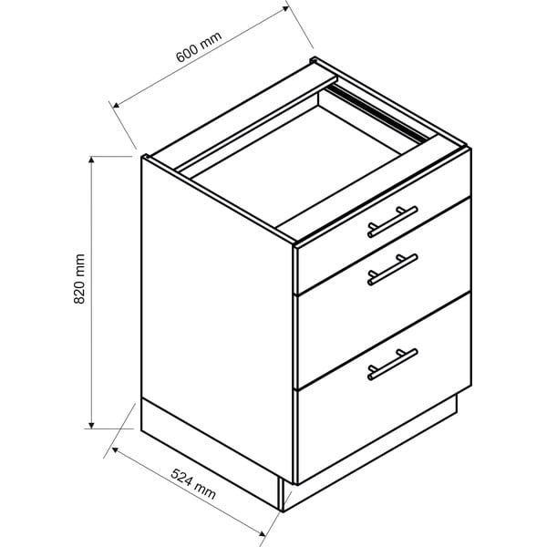Apakšējais virtuves skapītis (platums 60 cm) Kai – STOLKAR-image-1