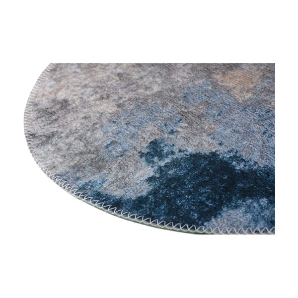 Zils/pelēks mazgājams apaļš paklājs ø 100 cm – Vitaus-image-2
