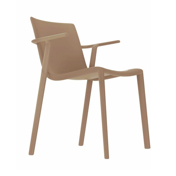 2 smilšu brūnu dārza krēslu komplekts ar roku balstiem Resol Kat
