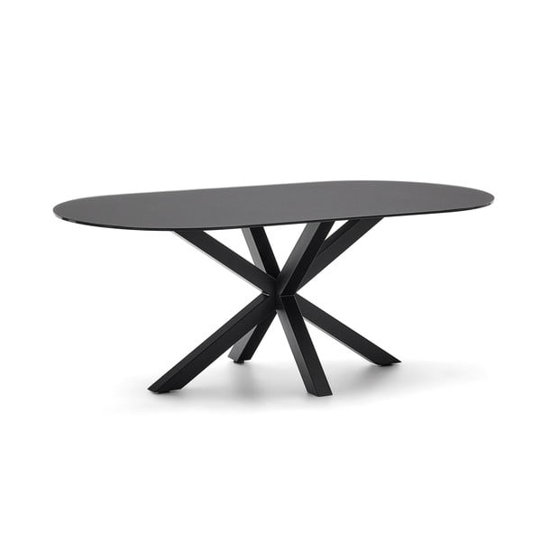 Ēdamgalds ar stikla galda virsmu 100x200 cm Argo – Kave Home