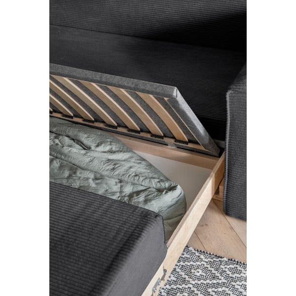 Tumši pelēks izvelkamais dīvāns 168 cm Lucky Lucy – Miuform-image-4