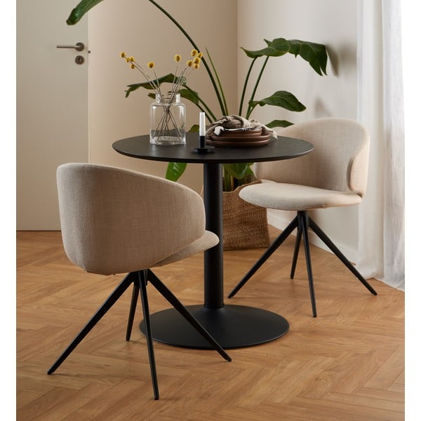 Bēšs polsterēts ēdamistabas krēsls ar roku balstiem Ella – Actona-image-1