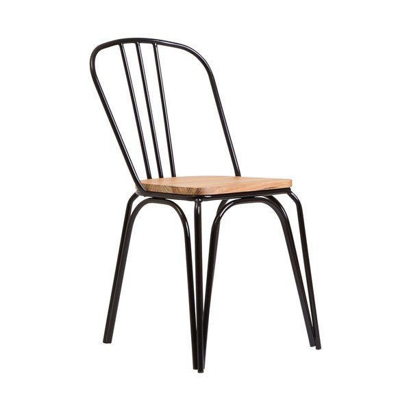 Melns gobas masīvkoka pusdienu krēsls District – Premier Housewares