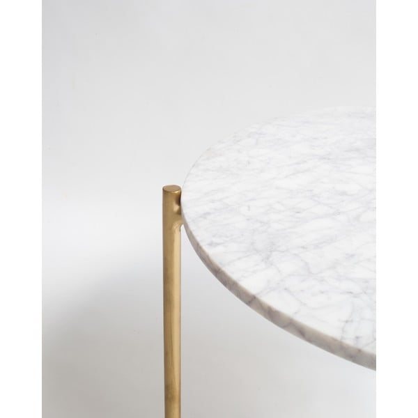 Balts marmora apaļš žurnālgaldiņš ø 50 cm Morgans – Really Nice Things-image-2