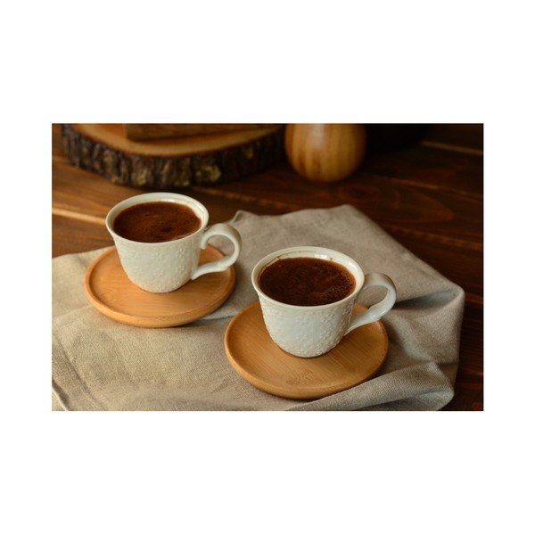 Brūnas porcelāna/bambusa krūzes espresso 0,1 l komplektā 2 gab. Flo - Bambum-image-2