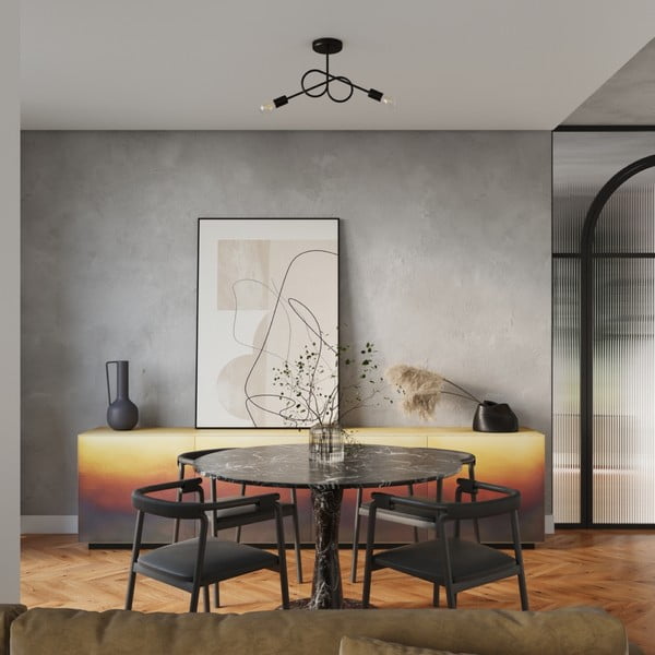 Melna griestu lampa 18x57 cm Opulent – Sollux-image-3