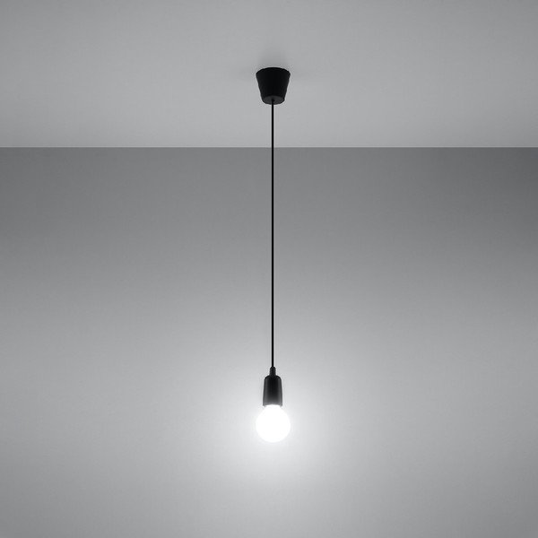 Melna piekaramā lampa 9x9 cm Rene – Sollux-image-4