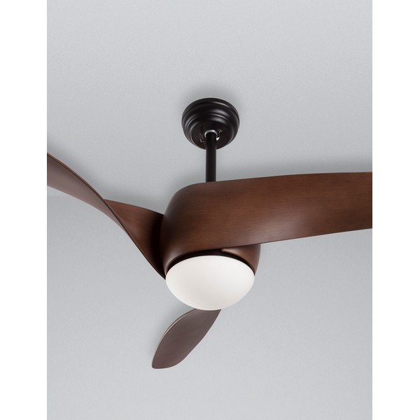 Matēti melna/tumša dabīga toņa metāla LED griestu lampa ar stikla abažūru Breeze – Nova Luce-image-4