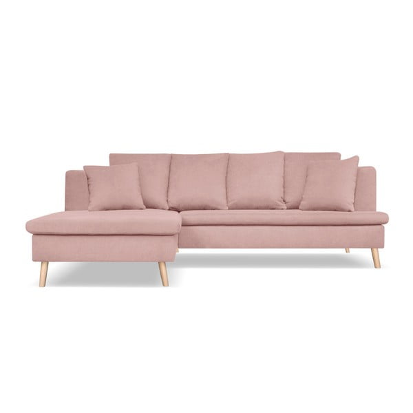 Gaiši rozā dīvāns četrām personām ar kreiso atpūtas krēslu Cosmopolitan design Newport