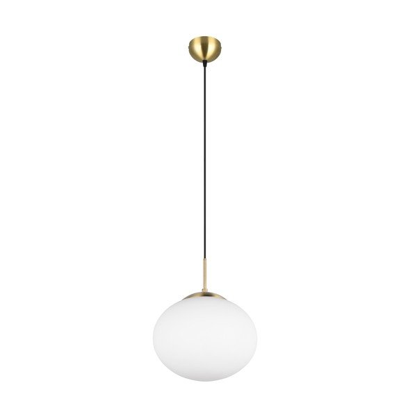 Balta/zelta krāsas piekaramā lampa ar stikla abažūru ø 30 cm Fomento – Trio