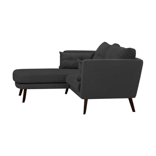Tumši pelēks trīsvietīgs dīvāns Mazzini Sofas Elena, ar atpūtas krēslu kreisajā stūrī-image-2