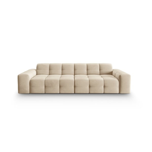 Bēšs samta dīvāns 255 cm Kendal – Micadoni Home