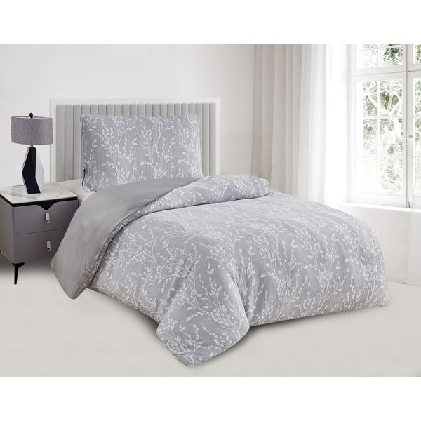 Pelēka vienguļamā žakarda gultas veļa 140x200 cm Boston – My House-image-1