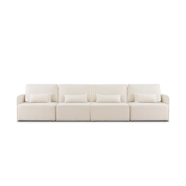 Krēmkrāsas stūra dīvāns no buklē auduma (ar maināmu stūri) – Really Nice Things-image-2