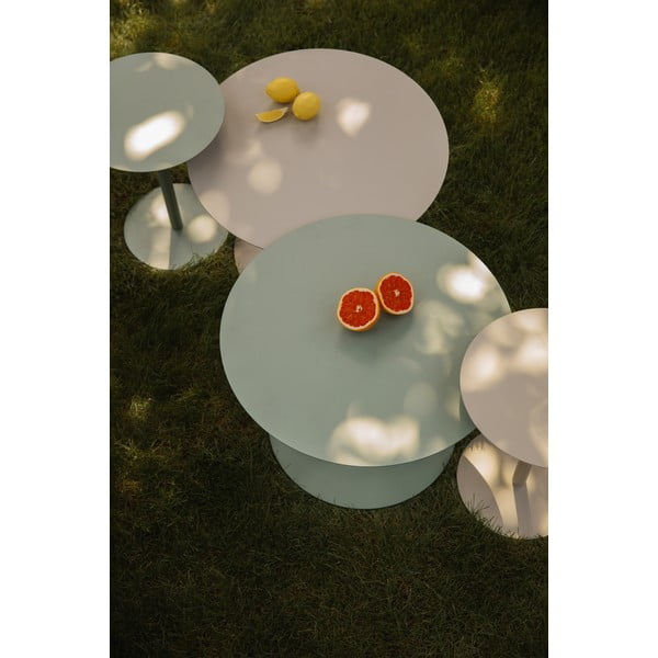 Salvijas zaļš tērauda apaļš žurnālgaldiņš ø 60 cm Snow – Zuiver-image-1