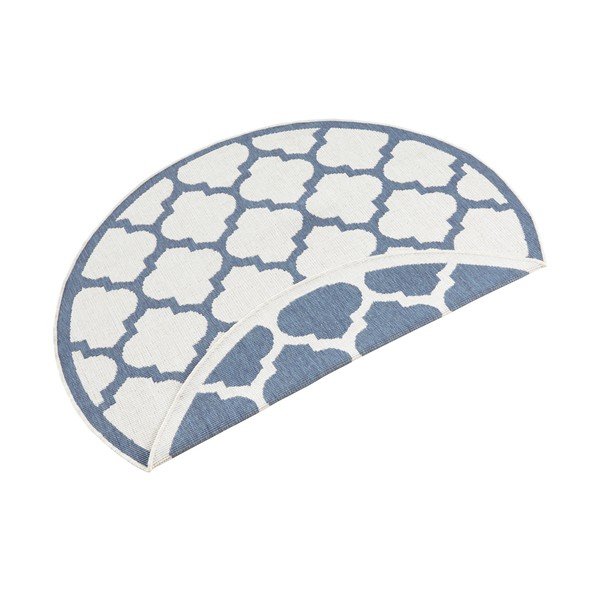 Zils un krēmkrāsas āra paklājs NORTHRUGS Palermo, ⌀ 200 cm-image-3