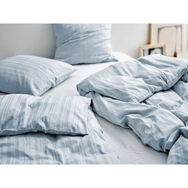 Gaiši zila vienguļamā damasta gultas veļa 140x220 cm Noble – Södahl-image-1