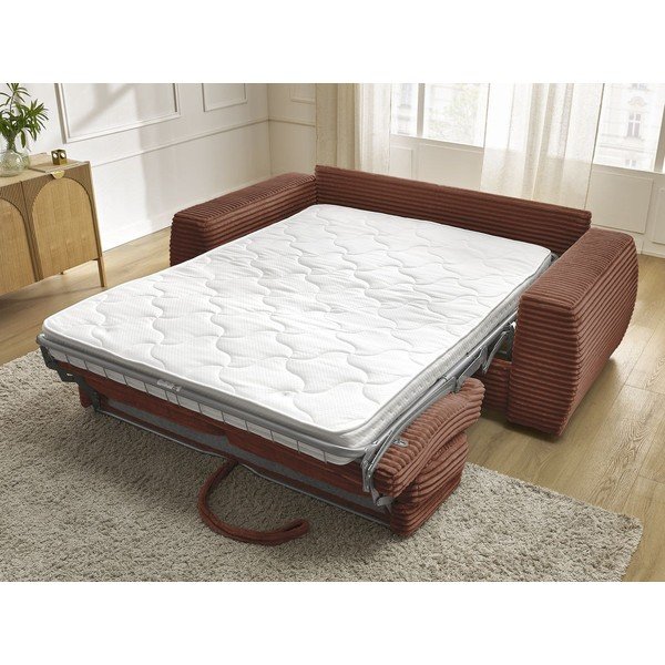 Oranžs velveta salokāms dīvāns 240 cm Hugo – Bobochic Paris-image-1