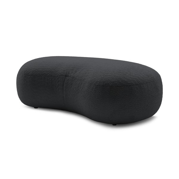 Tumši pelēks buklē auduma pufs Saint-Germain – Bobochic Paris-image-3