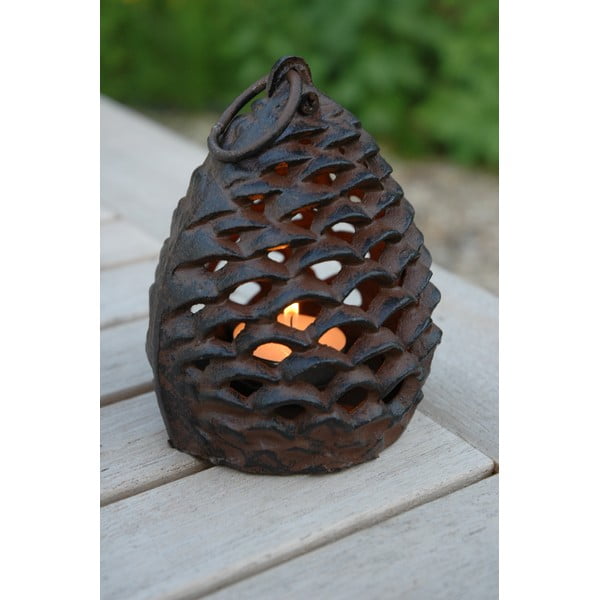 Čuguna laterna priedes čiekura formā Esschert Design, Ø 9,9 cm-image-1