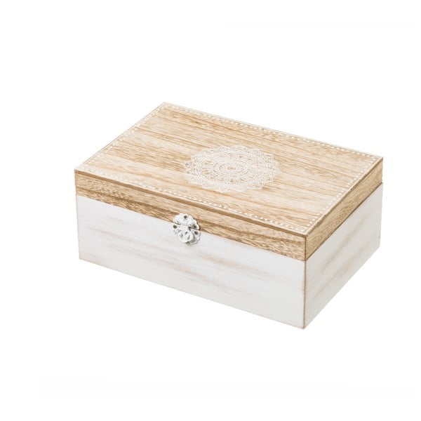 Balta koka glabāšanas kaste Unimasa Treasure, 24 x 17 cm