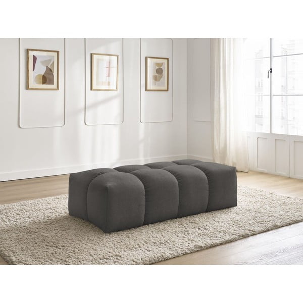 Tumši pelēks kāju soliņš no šenila auduma Everest – Bobochic Paris-image-1