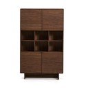 Tumši brūns skapītis ar riekstkoka imitāciju 100x163x40 cm Norlen – Kave Home