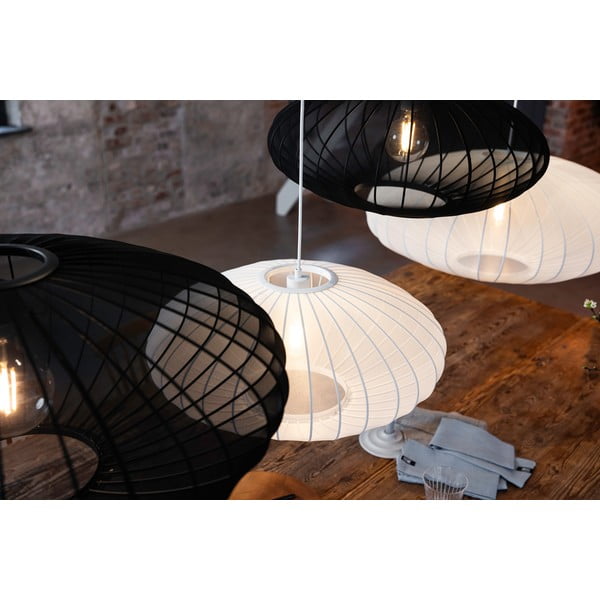 Balta piekaramā lampa ar auduma abažūru ø 60 cm Florence – Markslöjd-image-2
