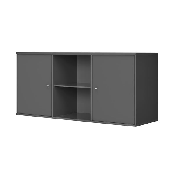 Antracīta pelēka zema piekarināma kumode 133x61 cm Mistral – Hammel Furniture-image-1