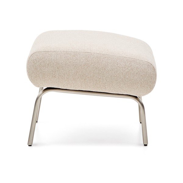 Bēšs kāju soliņš no šenila auduma Amsen – Kave Home-image-2