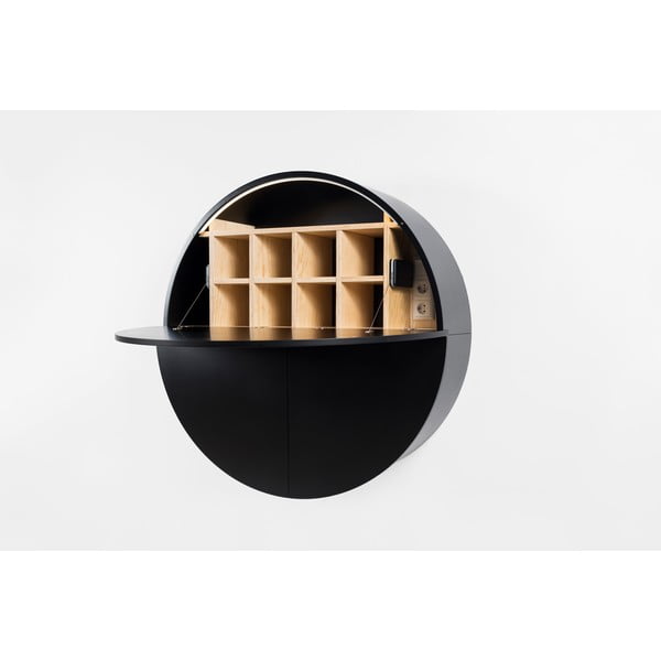 Melns daudzfunkcionāls sienas galds EMKO Pill-image-1