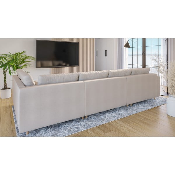 Krēmkrāsas stūra dīvāns (kreisais stūris) Ariella – Ropez-image-3