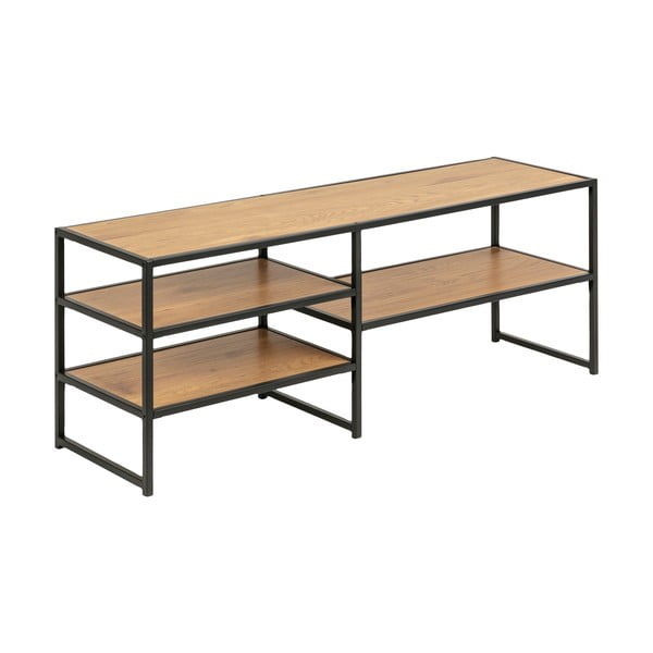 Melns/dabīga toņa TV galdiņš ar ozolkoka imitāciju 120x46 cm Seaford – Actona-image-3