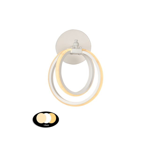 Balta metāla LED sienas lampa Sezen – Squid Lighting-image-2