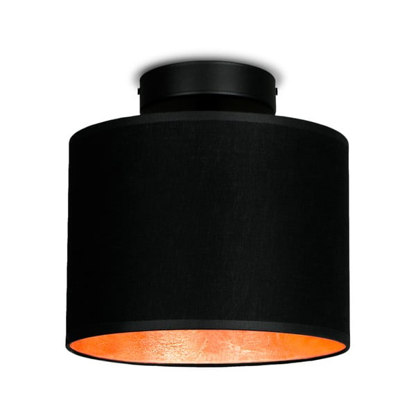 Melna griestu lampa ar vara krāsas detaļām Sotto Luce Mika XS CP, ⌀ 20 cm