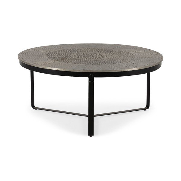 Melns/pelēks matēts apaļš žurnālgaldiņš ø 90 cm Clarisa – MOME