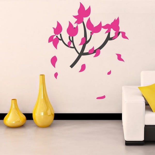 Dekoratīvā sienas uzlīme Pink Tree