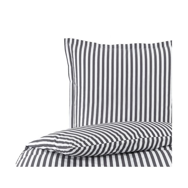 Pelēkbalta kokvilnas vienguļamā gultas veļa Westwing Collection Yuliya, 135 x 200 cm-image-2