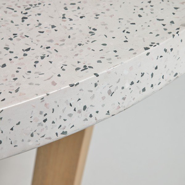 Balts dārza galds ar akmens virsmu Kave Home Shanelle, ø 120 cm-image-1