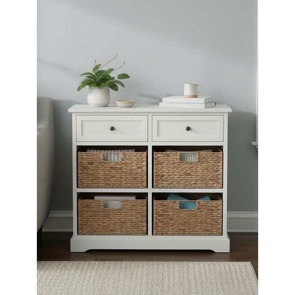 Ziloņkaula krāsas paulonijas masīvkoka kumode 76x70x33 cm Vermont – Premier Housewares-image-2